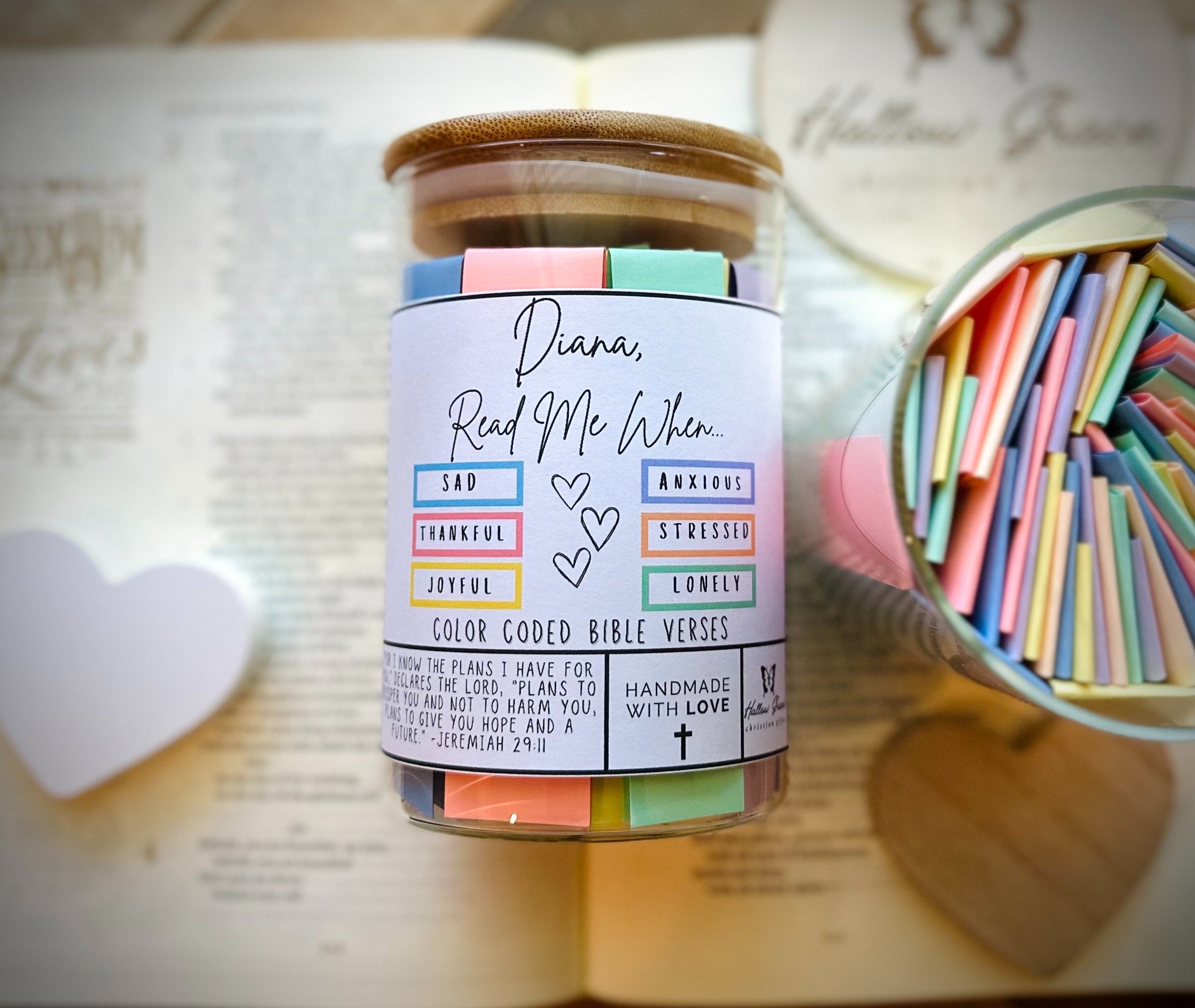 MOM READ ME When Premium Personalized BIble Verse Jar, Christian, Mother’s Day, Color coded Bible, Back to School, Mom Sister Boss, Jesus